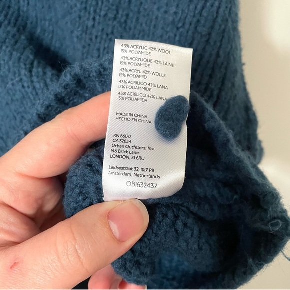 Anthropologie Chunky Knit Boatneck Sweater Teal Size Extra Small - Picture 8 of 8